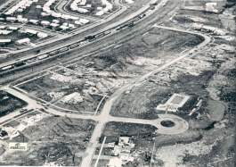 Extreme damage to the east of the Toledo-Detroit Expressway (upper left).
