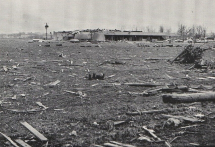 A field strewn with rubble east of Marion.