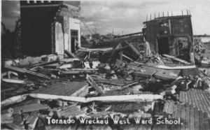 The demolished West Ward School.
