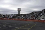 Sections of the Tanger Outlet Mall suffered extremely heavy damage.