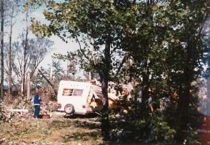 Damage at the End of the Road Campground.