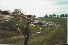 A demolished farm west of Grand Valley.