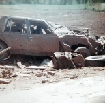 The twisted remains of Teresa Heaton's car. (Courtesy of Sally Dobson)